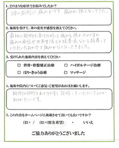 患者様の声、匿名希望様、66才